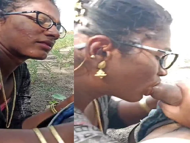 VID65 Desi randi outdoor blowjob to customer viral MMS