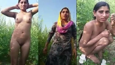 new xhamster porn video Punjabi randi bhabhi standing naked in field with lover