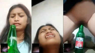 Free Nepali XXX Porn Videos Nepali teen girl masturbate with beer bottle on video call with lover