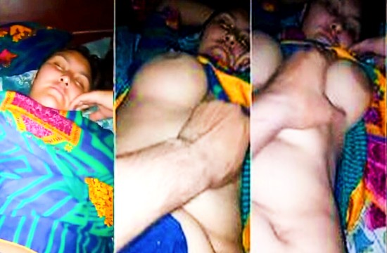 masa49 Pakistani mother let her son press her big boobs while sleeping