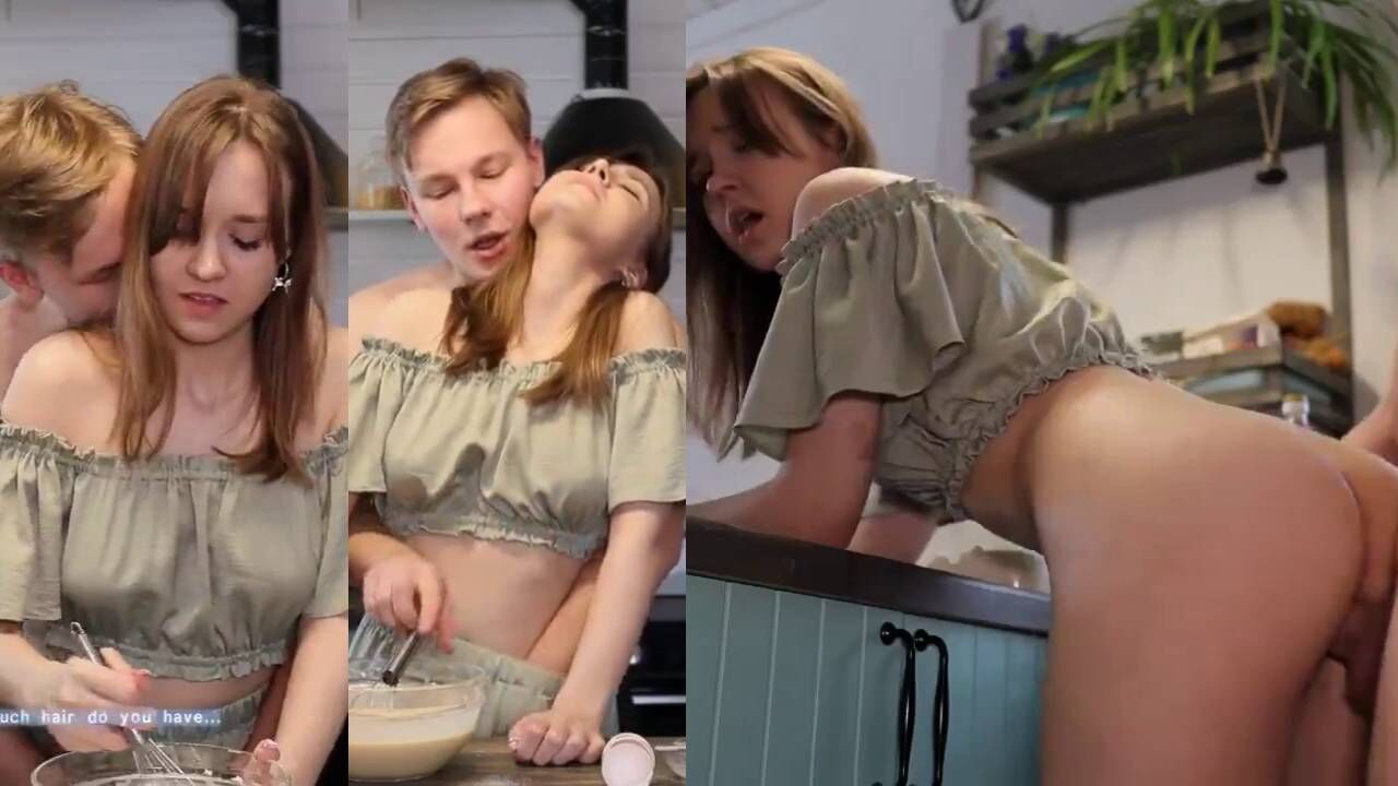 Xhamster New Mms Cute Russian girl fucked by housemate in kitchen while cooking