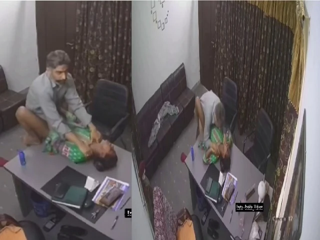 Pakistani Office Sex Scandal Viral CCTV Video Old Boss Fucking Cute Teen Secretary in Office