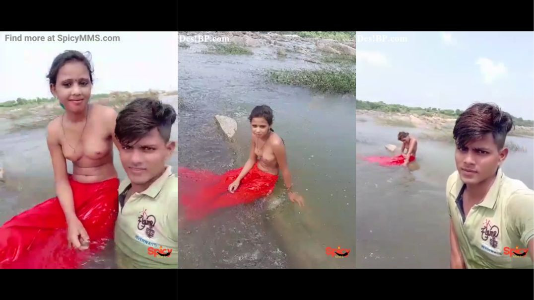 Bihari Young Village Girl Bathing Nude Outdoor with Boyfriend New Hindi MMS
