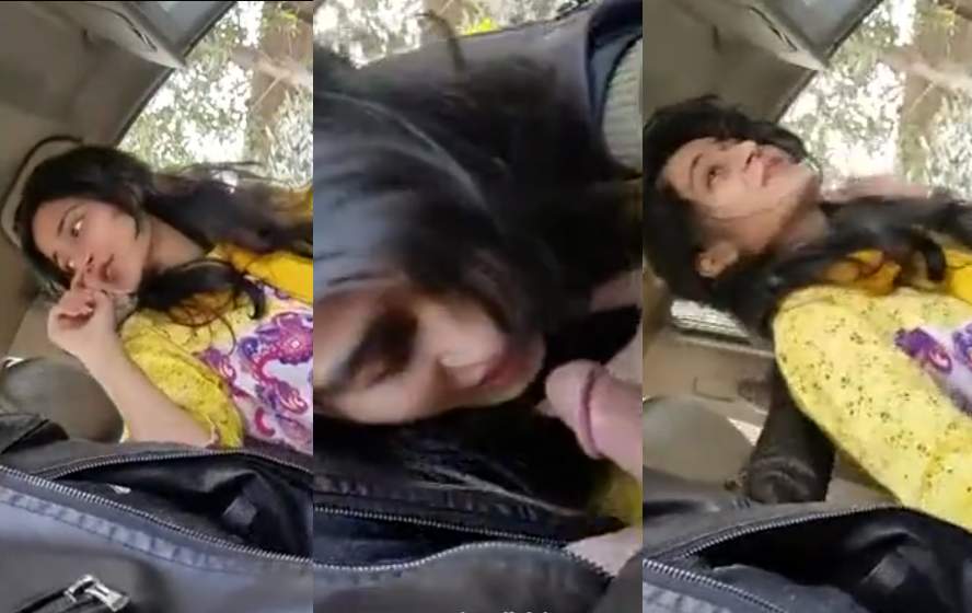 Desi Very Cute and Beautiful Teen GF Giving Blowjob to Her BF in Car mms
