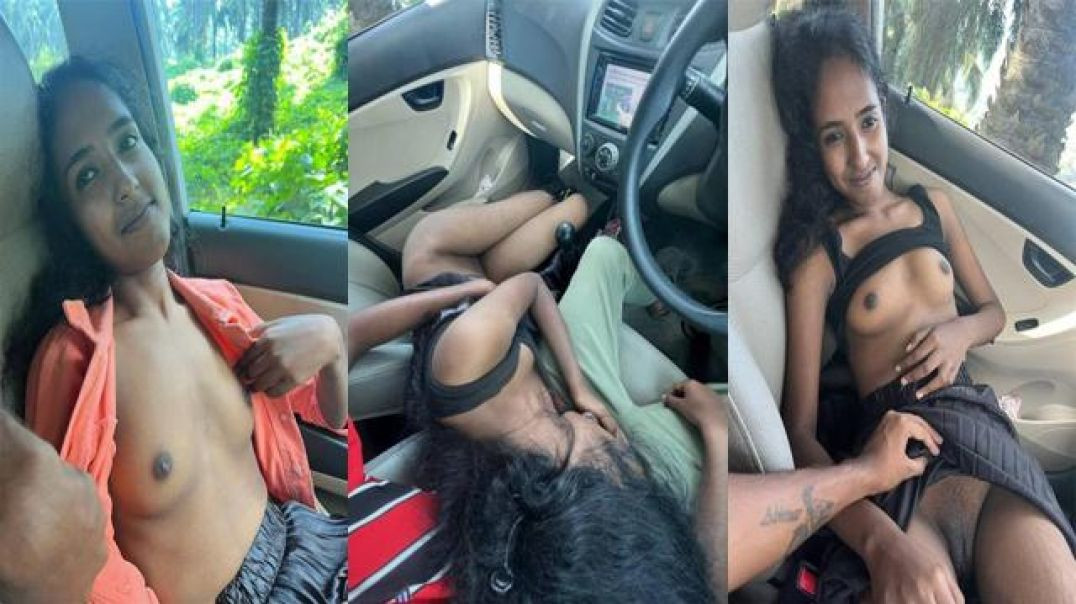 Tamil Mallu Young Slim Girl Secret Sex in Car Captured by BF MMS