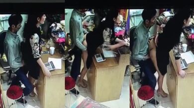 Sexy sales girl ki chikni chut khade khade choda dukaan ke owner ne cctv mms