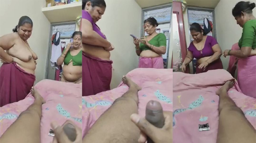 Tamil Family Sex Two Mature Milf Aunty fucking with Young Stepson Viral MMS