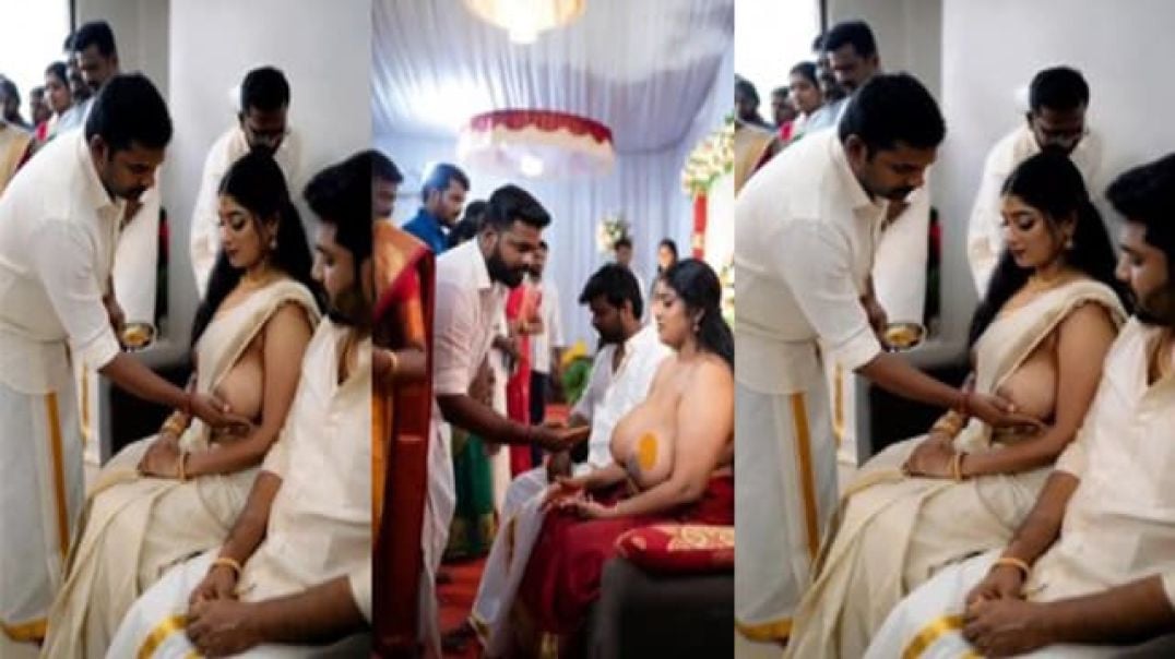 Malayalam Woman Performing Ritual Breast Pressing in Marriage Ceremony MMS