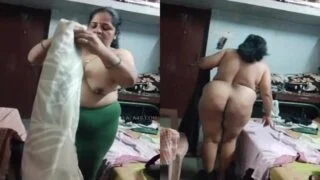 Huge ass nude mom changing her dress video exposed recording by son